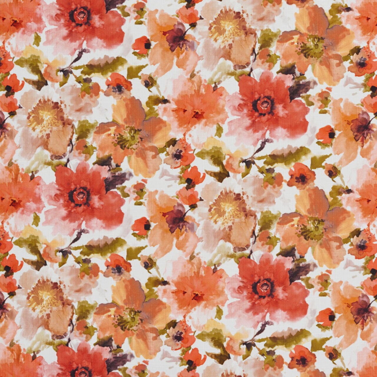 Upholstery Fabric - Coral & Peach Floral Upholstery Fabric 54 Inches"